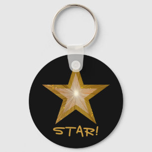 Gold Star 'STAR!' sleutelhanger zwart