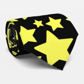 Gold Star Sterrennacht Satin Necktie Stropdas (Opgerold)