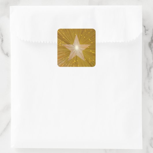 Gold Star sticker vierkant (Tas)