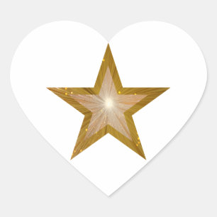 Gold Star-sticker wit Hart Sticker