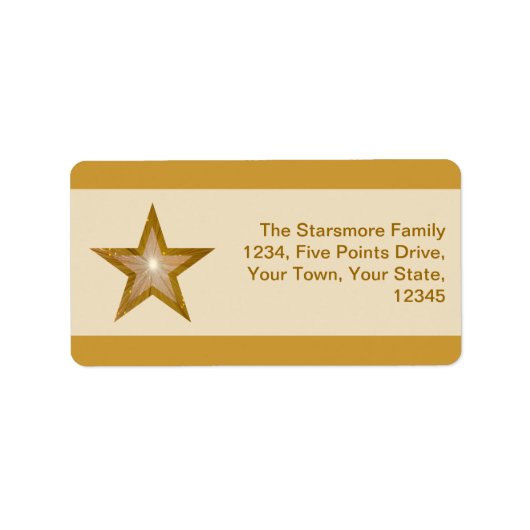 Gold Star stripe adres label medium crème (Voorkant)