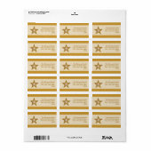 Gold Star stripe adres label medium crème (Full Sheet)
