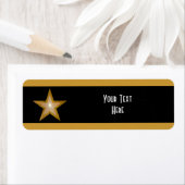 Gold Star stripe 'Jouw tekst'-label wit zwart Etiket (Insitu)