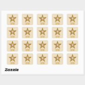 Gold Star 'SUPER'-sticker Vierkante Sticker (Vel)