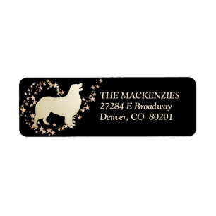 Gold Star Swirl Australian Shepherd Dog Etiket