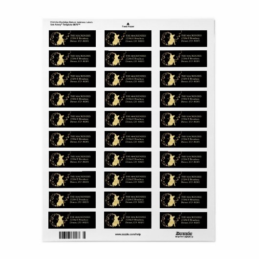 Gold Star Swirl Franse Bulldog Etiket (Full Sheet)