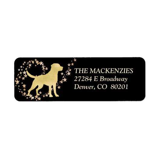 Gold Star Swirl Labrador Retriever Dog Etiket (Voorkant)
