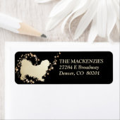 Gold Star Swirl Pekingese Dog Etiket (Insitu)