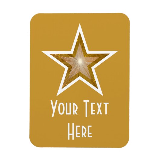 "Gold" Star 'Text' flexibel magneet verticaal goud (Verticaal)