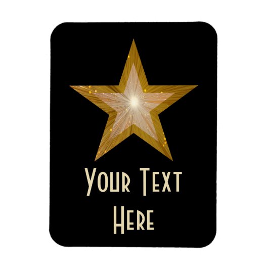 "Gold" Star 'Text' flexibele magneet, verticaal zw Magneet (Verticaal)