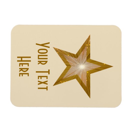"Gold" Star 'Text' flexibele magneet verticale crè (Horizontaal)