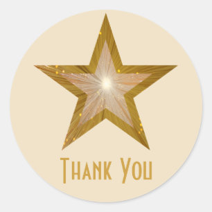 Gold Star "Thank You" ronde sticker