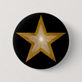 "Gold" Star-toets zwart Ronde Button 5,7 Cm