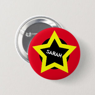 Gold Star & Top Mode - Sarah (naam) Ronde Button 5,7 Cm