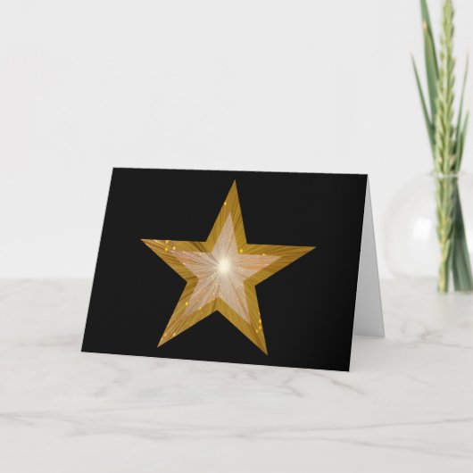 Gold Star tweetonige 'Gefeliciteerd!' kaart zwart (Voorkant)
