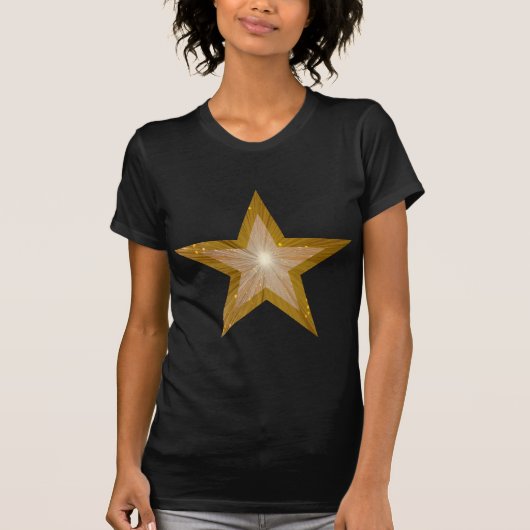 "Gold" Star 'two tone' dames - shirt zwart (Voorkant)