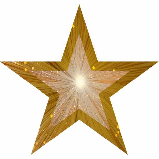 Gold Star 'two tone' kerstversiering Fotobeeldje Ornament (Voorkant)