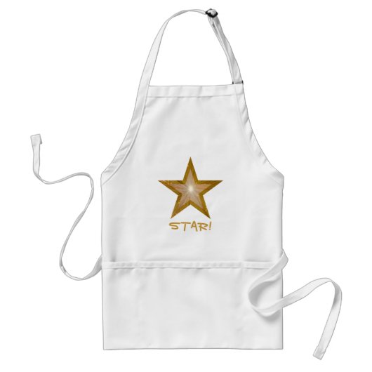 Gold Star 'two tone' 'STAR!' apron Standaard Schort (Voorkant)
