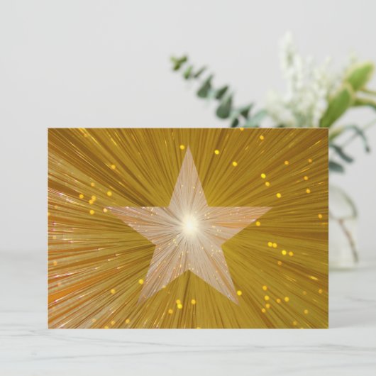 Gold Star-uitnodiging Kaart (Staand voorkant)