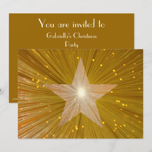 Gold Star-uitnodiging Kaart (Voorkant / Achterkant)