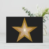 Gold Star-uitnodiging zwart Kaart (Staand voorkant)