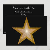 Gold Star-uitnodiging zwart Kaart (Voorkant / Achterkant)
