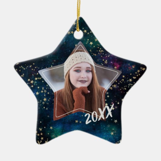 Gold Star Universe Afstuderen Ornament (Voorkant)