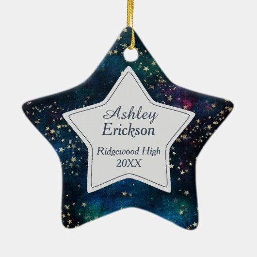 Gold Star Universe Afstuderen Ornament (Achterkant)