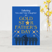 Gold Star Vaderdag Dochter Herdenking Kaart (Gele Bloem)