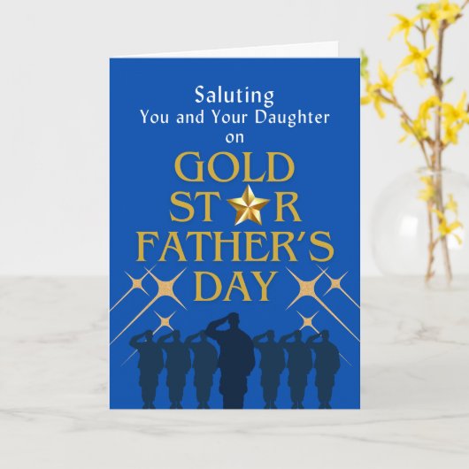 Gold Star Vaderdag Dochter Herdenking Kaart (Gele Bloem)