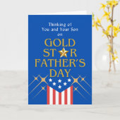 Gold Star Vaderdag Son Herdenking Kaart (Gele Bloem)