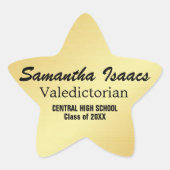 Gold Star Valedictorian Afstuderen Sticker (Voorkant)
