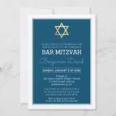 GOLD STAR VAN DAVID bar mitzvah modern simpel blau Kaart (Voorkant)