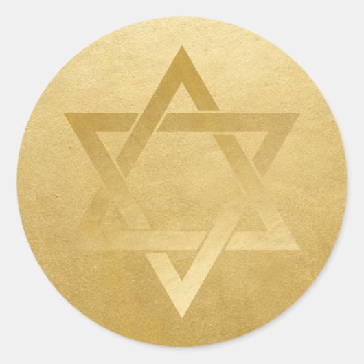 Gold Star van David Elegant Circle Ronde Sticker (Voorkant)