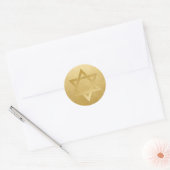 Gold Star van David Elegant Circle Ronde Sticker (Envelop)