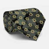 Gold Star van David II Dark Green Camouflage Stropdas (Opgerold)