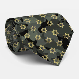 Gold Star van David II Dark Green Camouflage Stropdas