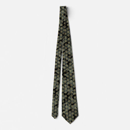 Gold Star van David II Dark Green Camouflage Stropdas (Achterkant)