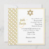 Gold Star van David Jewish bruiloft Kaart (Voorkant)
