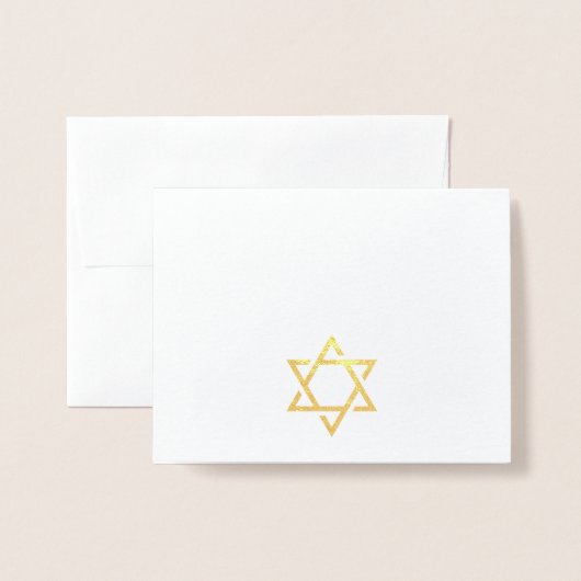 Gold Star van David leedvermaak Folie Kaarten (Voorkant met envelop)