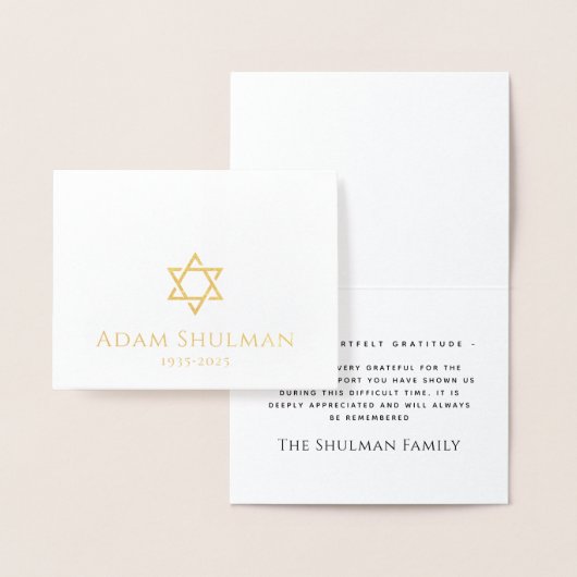 Gold Star van David lef sympathie bedankt Folie Kaarten (Display)