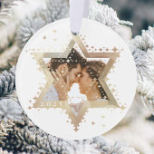 Gold Star van David Mr & Mrs First Hanukkah Foto Ornament
