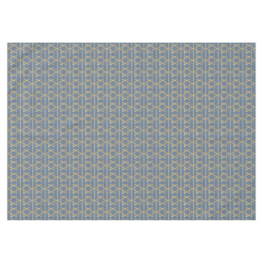 Gold Star van David Pattern op Blue Tafelkleed (Voorkant (Horizontaal))