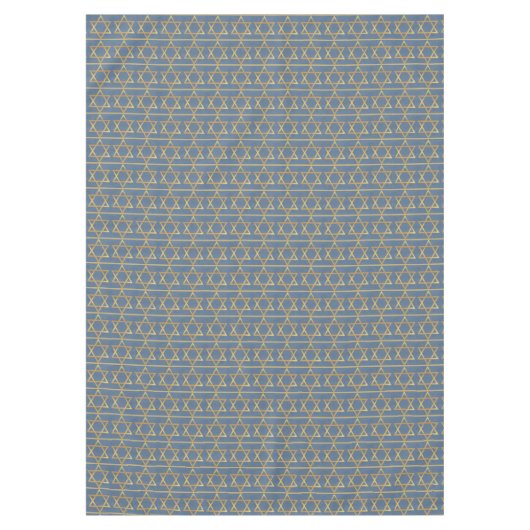 Gold Star van David Pattern op Blue Tafelkleed (Voorkant)