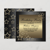Gold Star Verjaardag Uitnodiging (Voorkant / Achterkant)