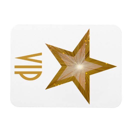 "Gold" Star "VIP" flexibele magneet wit (Horizontaal)