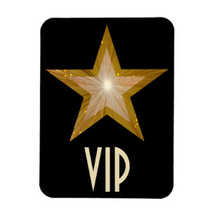 'Gold' Star 'VIP' flexibele magneet zwart
