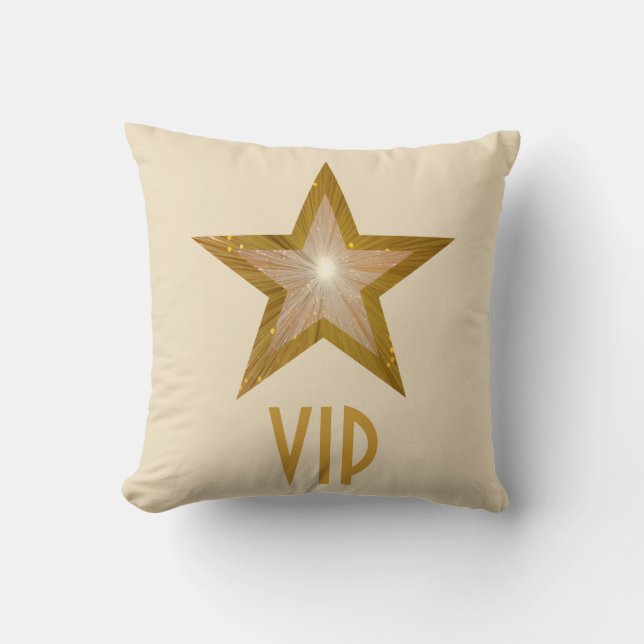 "Gold Star" "VIP" gooit kloogplein Kussen (Voorkant)