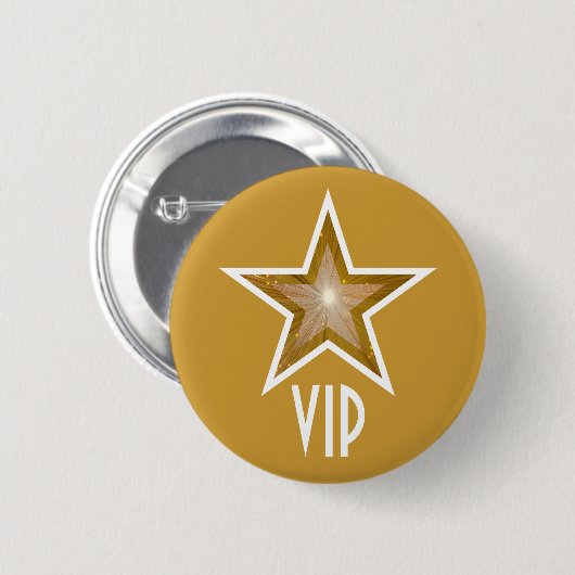"Gold" Star 'VIP"-knoopgoud Ronde Button 5,7 Cm (Voorkant /achterkant)