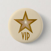 "Gold" Star "VIP"-knoppencrème Ronde Button 5,7 Cm (Voorkant)